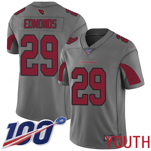 Arizona Cardinals Limited Silver Youth Chase Edmonds Jersey NFL Football 29 100th Season Inverted Legend